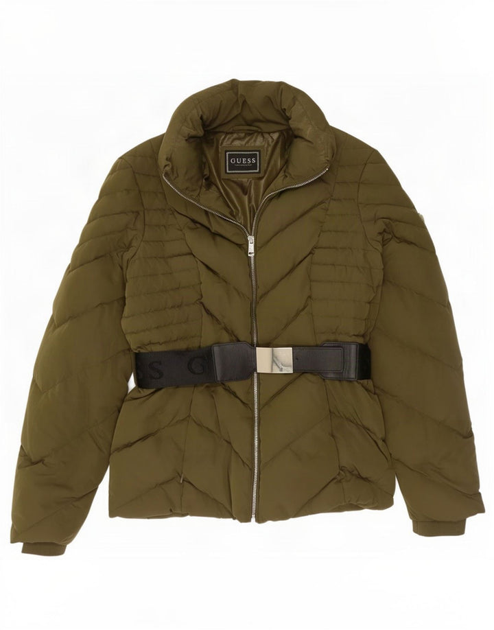 Damska wyściełana kurtka Guess Graphic UK 12, średni khaki, poliester