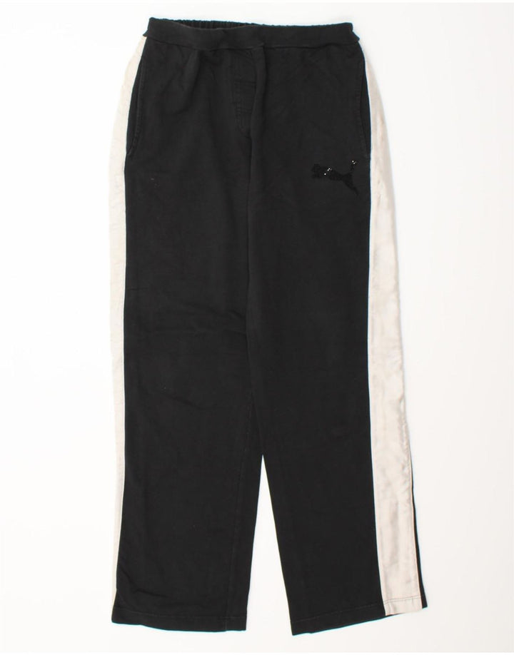 PUMA Womens Tracksuit Trousers UK 12 Medium Black Colourblock Vintage Puma and Second-Hand Puma from Messina Hembry 