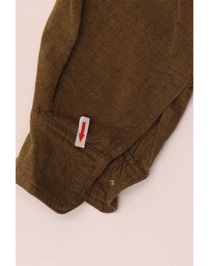 Męska koszula flanelowa vintage, średnio zielona klasyczna