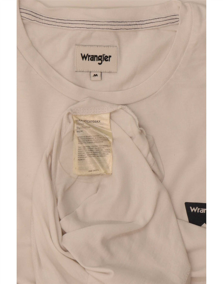 Wrangler Męski T-shirt Top Średniej Białej Bawełny