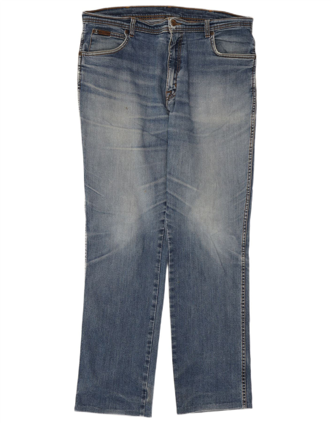Męskie proste dżinsy Wrangler W38 L31, niebieskie, bawełniane