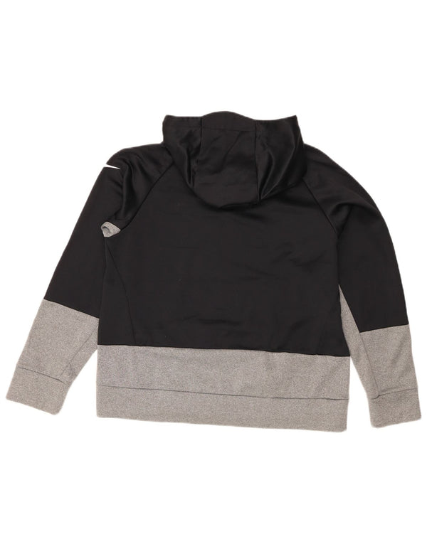 Chłopięca bluza z kapturem Nike Dri Fit Graphic 13-14 lat XL, czarna, z blokami kolorów