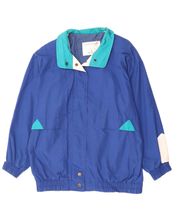 LONDON FOG Womens Windbreaker Jacket UK 20 2XL Blue Colourblock