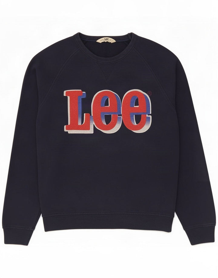 Lee Męska bluza graficzna Jumper Średni granatowy bawełniany