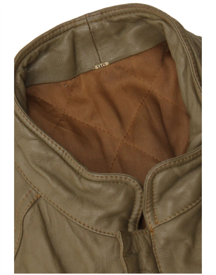 Vintage męska UK 38 średnia skóra khaki