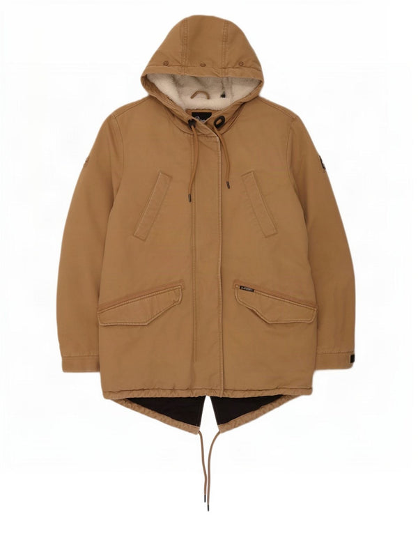 Damska kurtka Superdry Oversize z kapturem Sherpa Parka UK 10 Small Beige