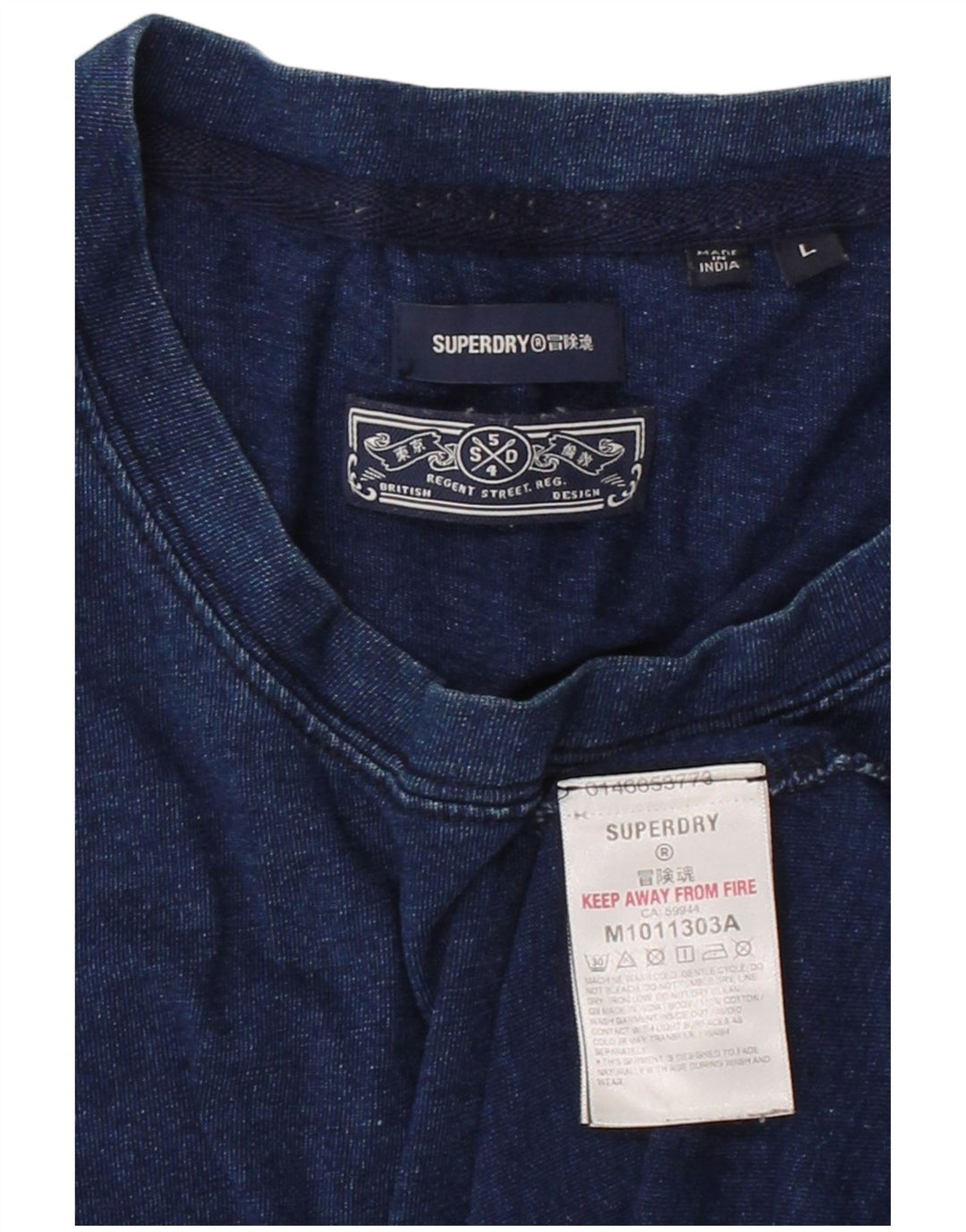 SUPERDRY Męski T-shirt Top Duży Granatowy Bawełniany