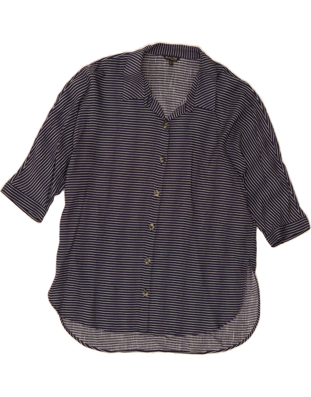 MASSIMO DUTTI Womens Oversized Shirt Blouse EU 34 2XS Navy Blue Pinstripe Vintage Massimo Dutti and Second-Hand Massimo Dutti from Messina Hembry 