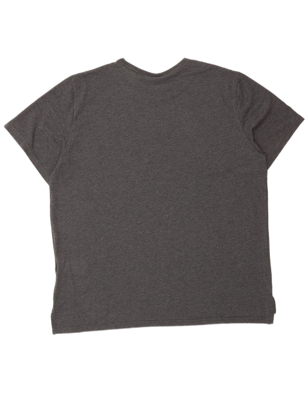 Męski T-shirt NIKE Dri Fit z grafiką, 2XL, szara, bawełniana w prążki