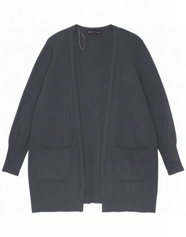 Marks & Spencer Damski sweter rozpinany UK 14 Medium Granatowy Wiskoza