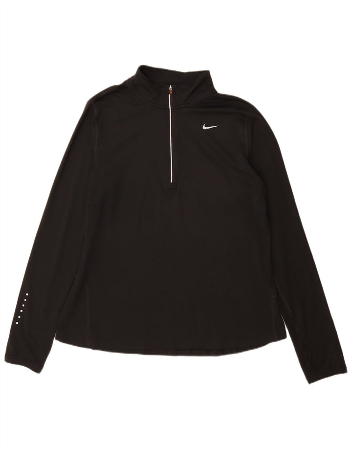Damski dres Nike Dri Fit z zamkiem błyskawicznym na szyi, UK 16, duży czarny