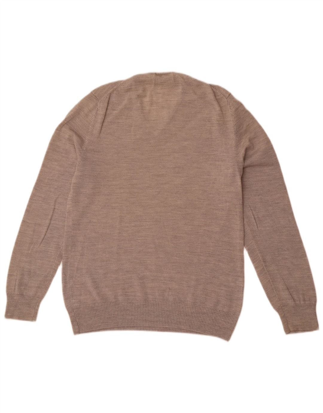 Męski sweter Calvin Klein z dekoltem w kształcie litery V, średnioszary, z wełny merynosów