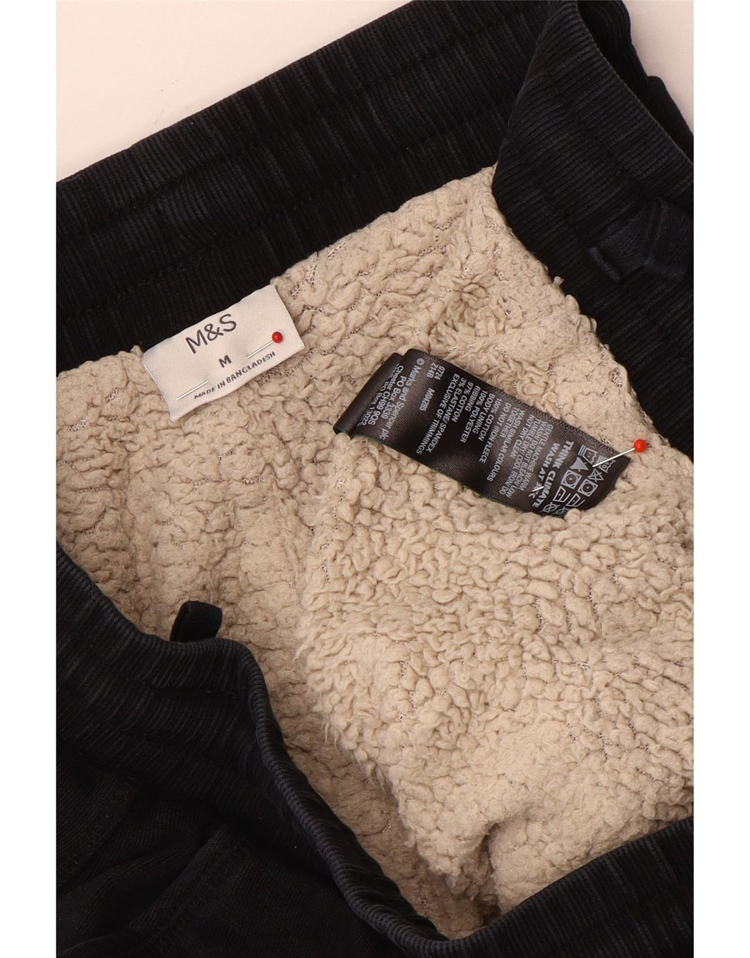 Marks & Spencer Męskie spodnie dresowe Joggery, średnia czarna bawełna