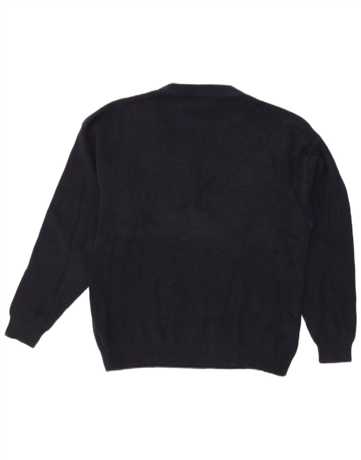 Męski sweter z okrągłym dekoltem Eddie Bauer, średni granatowy, bawełniany