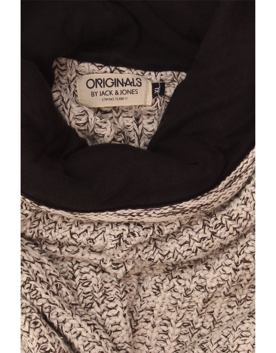 JACK & JONES Męski sweter z wywijanym dekoltem XL, szary, bawełniany w plamki