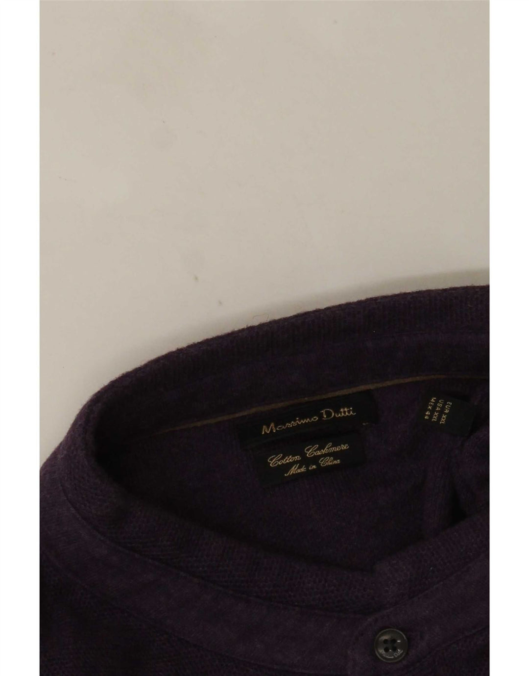 Męski sweter zapinany na guziki Massimo Dutti 2XL, fioletowa bawełna