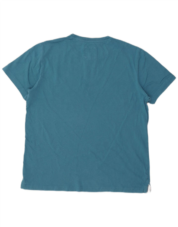 Crew Clothing Męski T-shirt Top, duży, niebieski, bawełniany