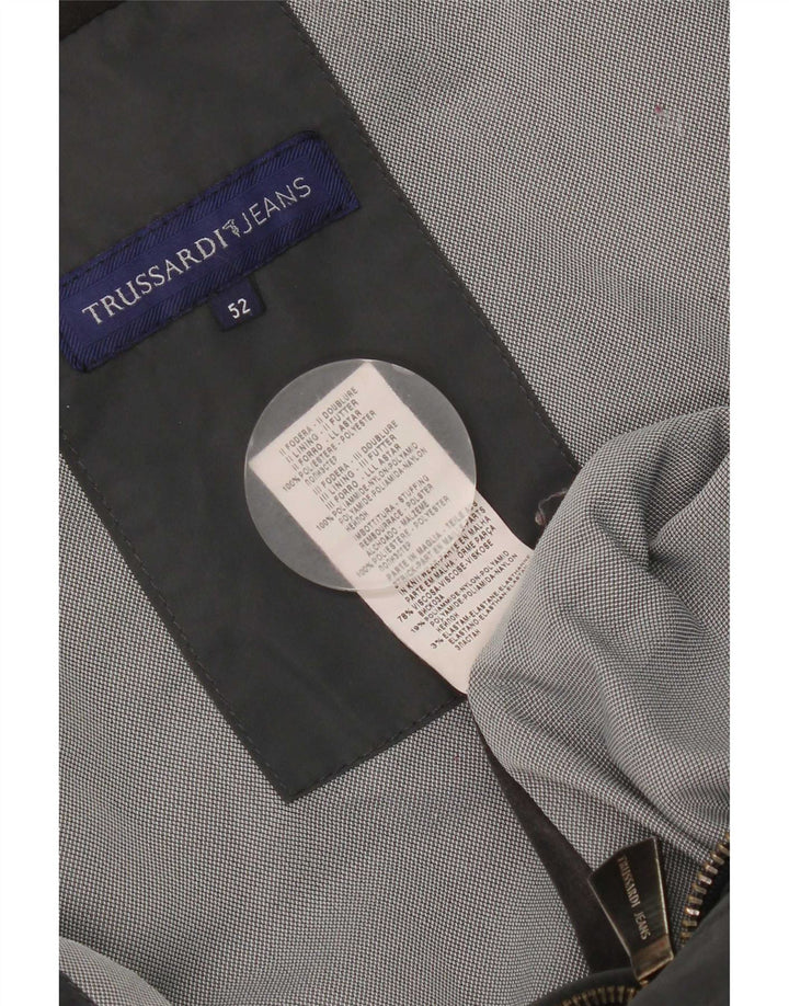 Męska ocieplana kurtka z kapturem Trussardi Jeans IT 52 XL Szary poliester