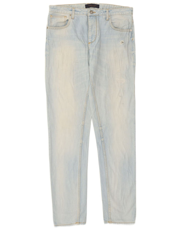 Męskie proste dżinsy Zara EU 40 Medium W31 L33 Niebieskie bawełniane