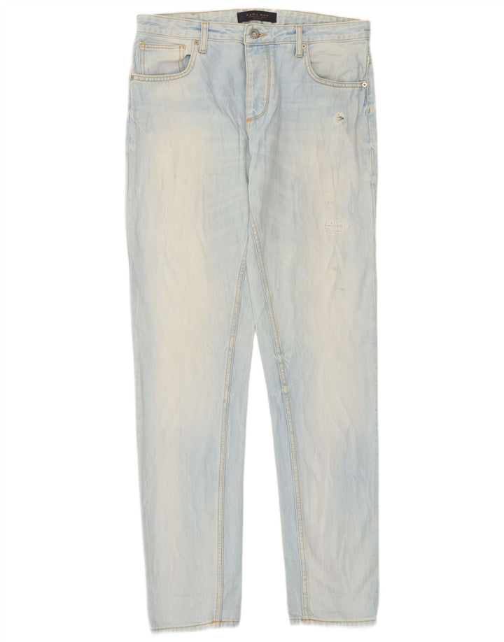 Męskie proste dżinsy Zara EU 40 Medium W31 L33 Niebieskie bawełniane