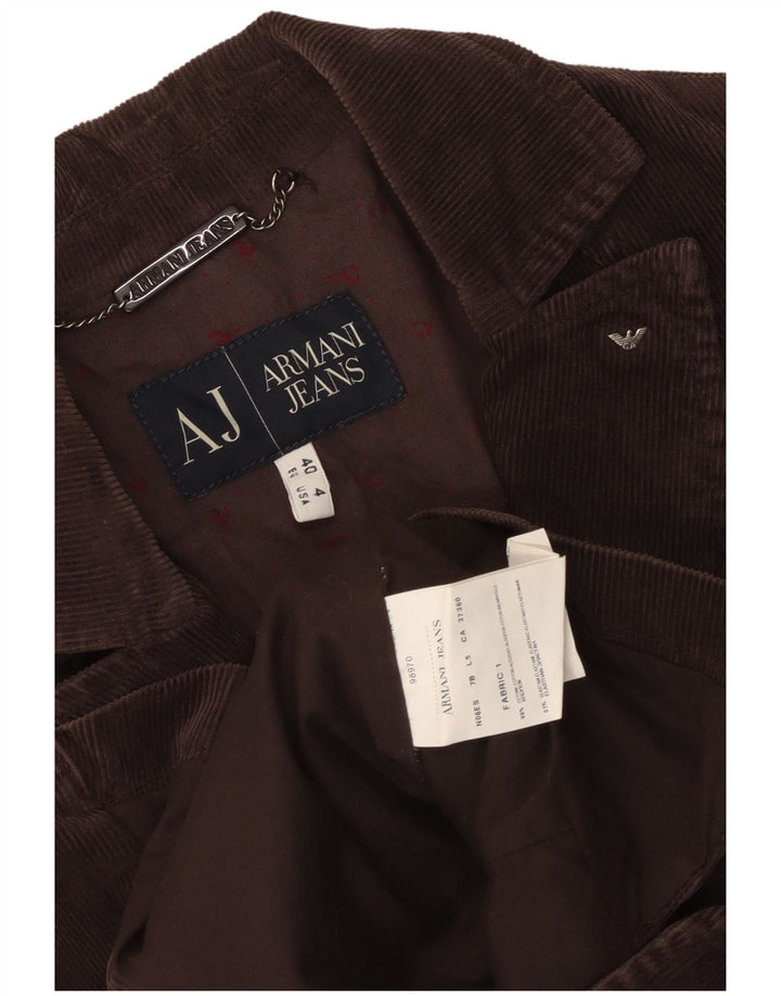 Armani Jeans Damska marynarka sztruksowa zapinana na 3 guziki EU 40 Średni brąz