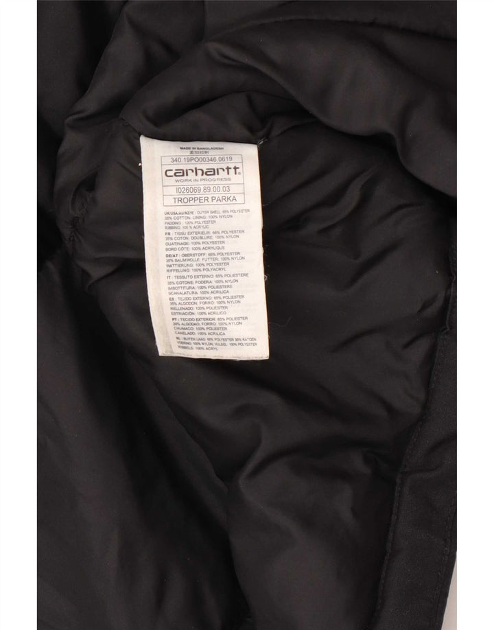 Męska kurtka parka Carhartt Tropper z kapturem UK 34 XS, czarny poliester