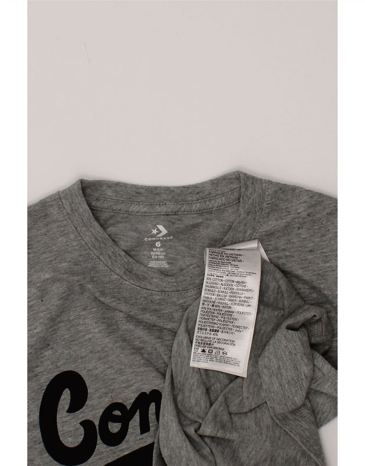 Converse Chłopięcy T-shirt z grafiką, 5-6 lat, średnioszary, bawełniany