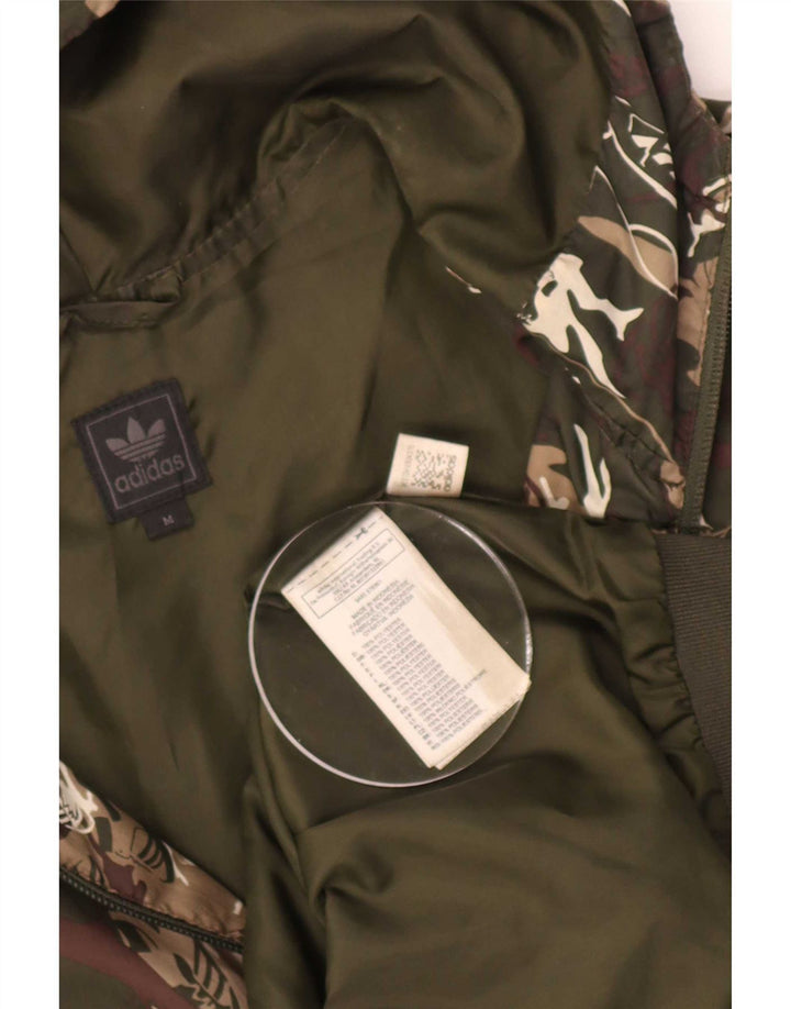 Adidas Męski dres z kapturem i górną kurtką, średni kamuflaż khaki, poliester