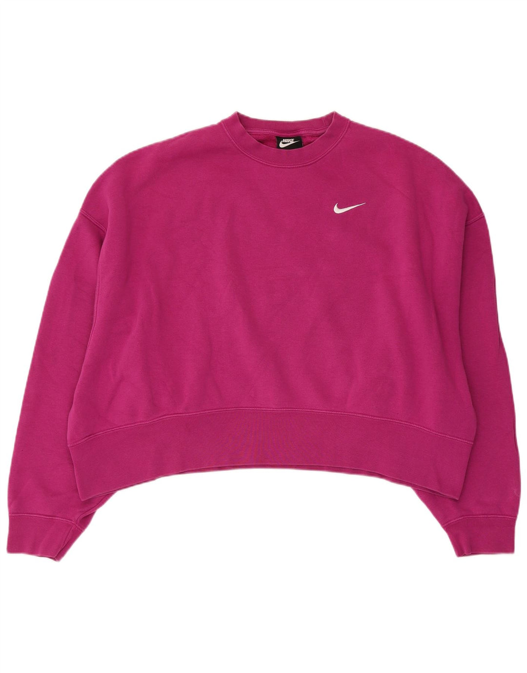 Damski sweter typu Crop Oversize NIKE, UK 14, średni różowy, bawełniany