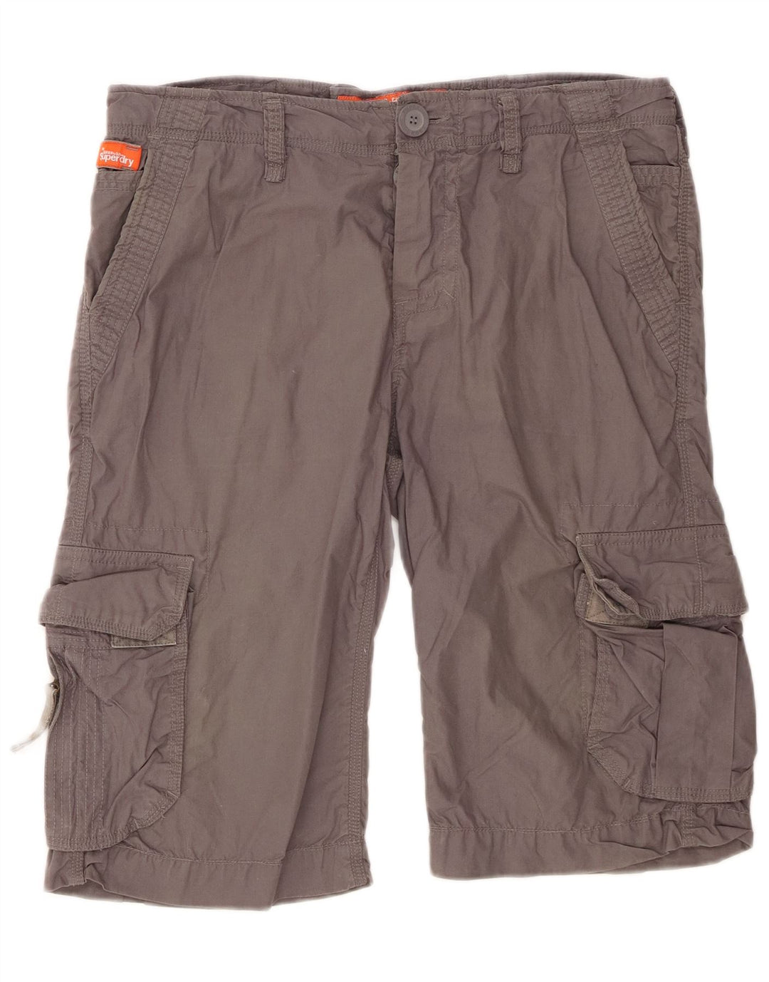 Superdry Męskie spodenki cargo, duże W36, szara bawełna