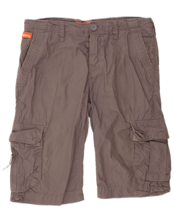 Superdry Męskie spodenki cargo, duże W36, szara bawełna