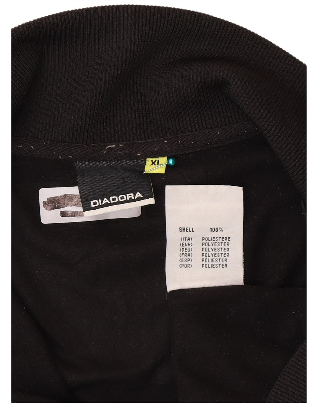 Męska kurtka dresowa Diadora XL, czarna, poliester