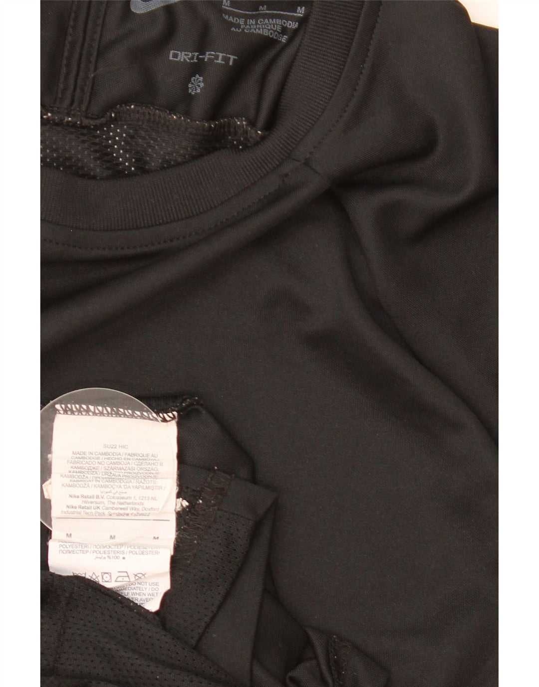 Męski T-shirt Nike Dri Fit Top, średni czarny poliester z blokami kolorów