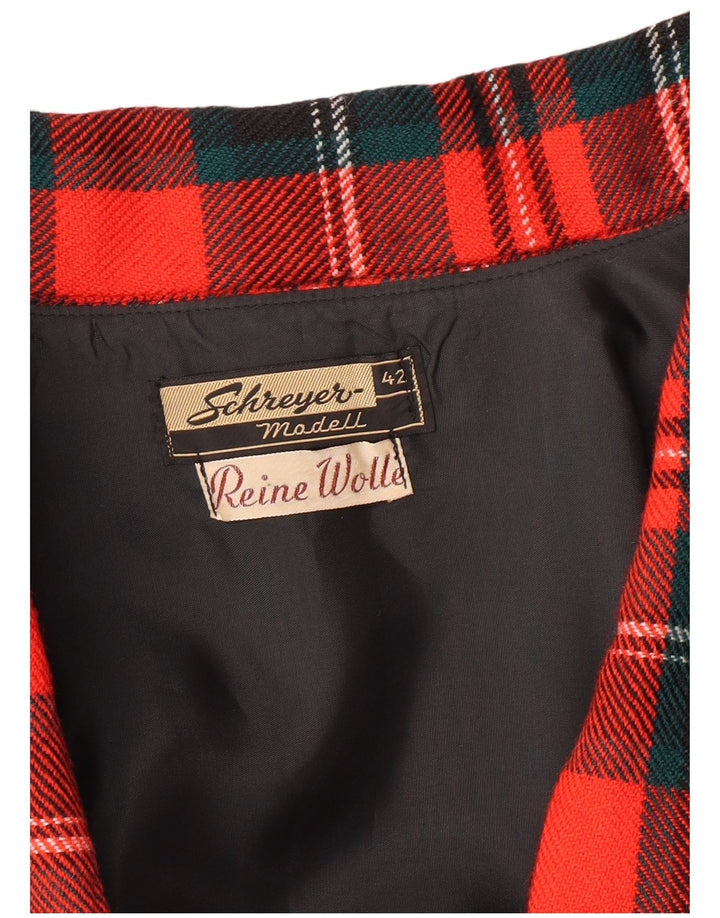 VINTAGE damski 2-częściowy komplet spódnic EU 42 Large W28 L23 czerwona wełniana kratka