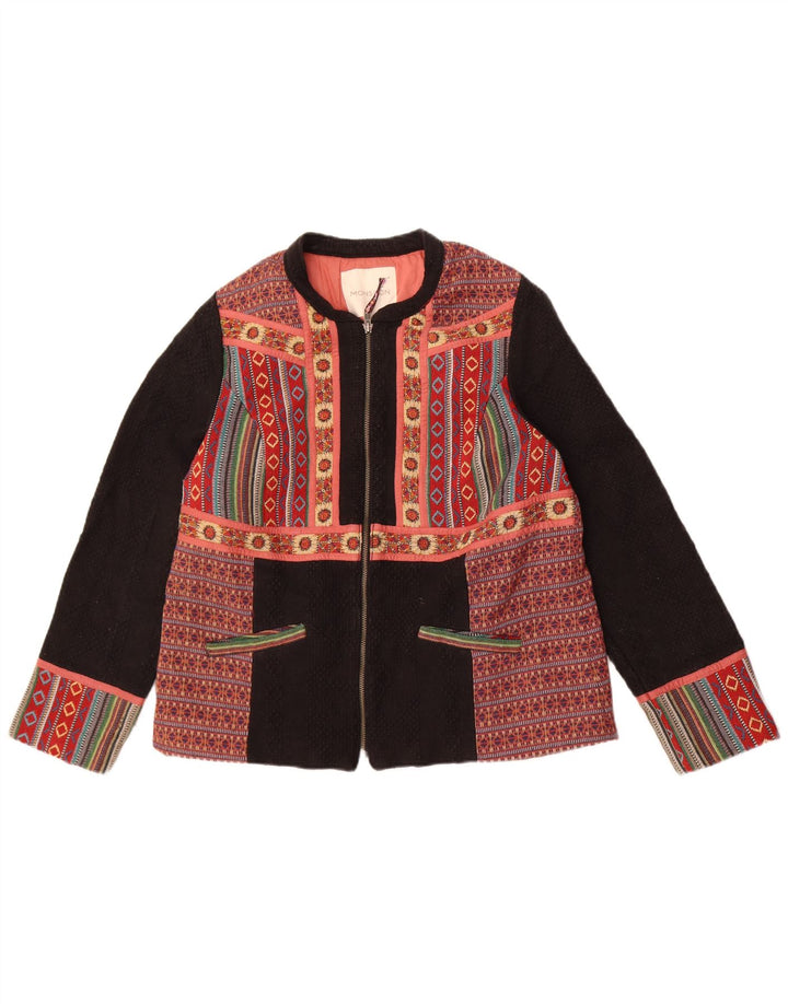 Damska marynarka Monsoon UK 18 XL Czarna, bawełniana Fair Isle