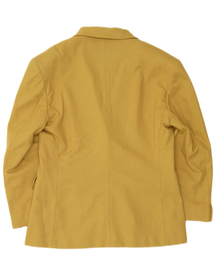 POP 84 Womens 2 Button Blazer Jacket UK 14 Medium Yellow Wool