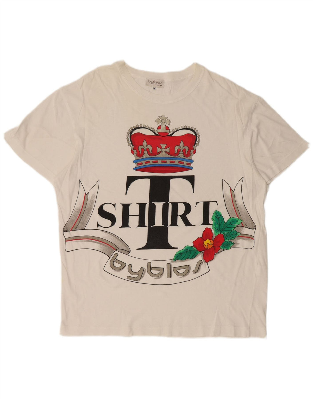 Byblos Damska koszulka z grafiką Top UK 14 Średnia biel