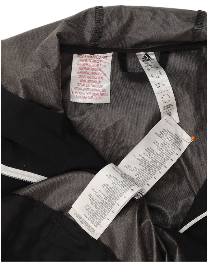 Chłopięca kurtka przeciwdeszczowa ADIDAS Ancona z kapturem, 11-12 lat, czarny poliester