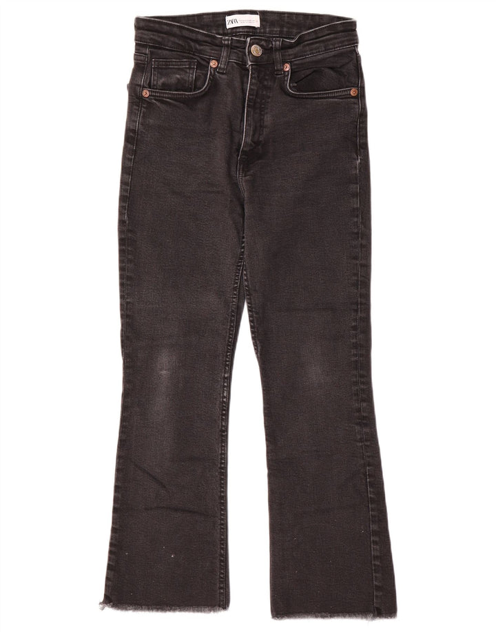 Damskie jeansy Crop Bootcut Zara EU 38 Small W28 L25 Czarne