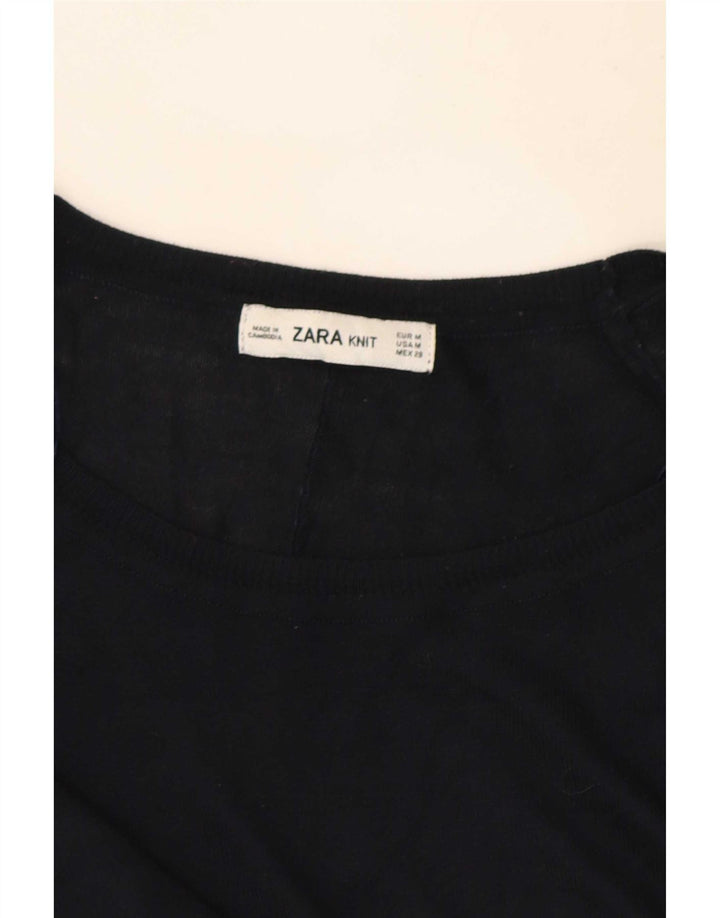 Sweter damski Zara z dekoltem w łódkę UK 14, średni granatowy