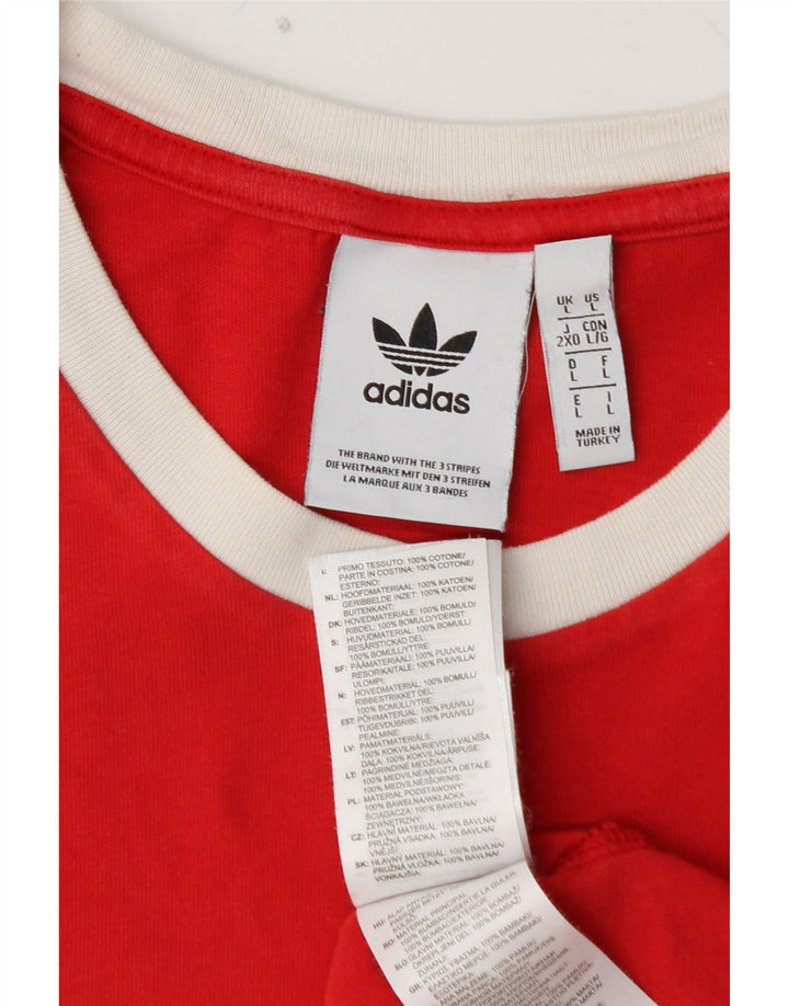 T-shirt męski ADIDAS, duży, czerwony, bawełniany