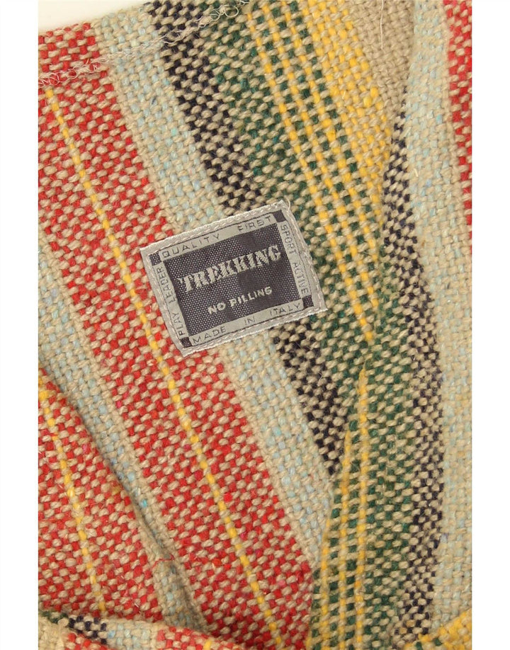 Vintage męska kamizelka, duża, wielokolorowa, akrylowa w paski