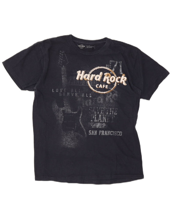 Męska koszulka z grafiką Hard Rock Cafe San Francisco, średnia czarna bawełna