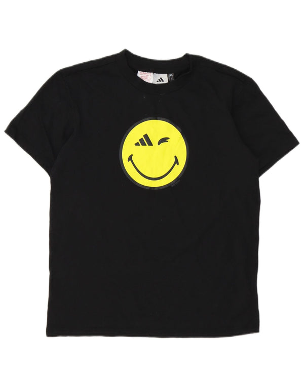 Chłopięca koszulka Adidas Smiley Graphic Top 13-14 lat Czarna bawełna