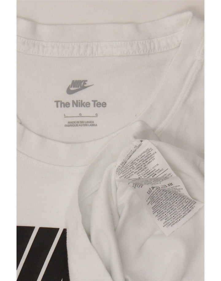 Męski T-shirt z grafiką Nike, duży, biały, bawełniany