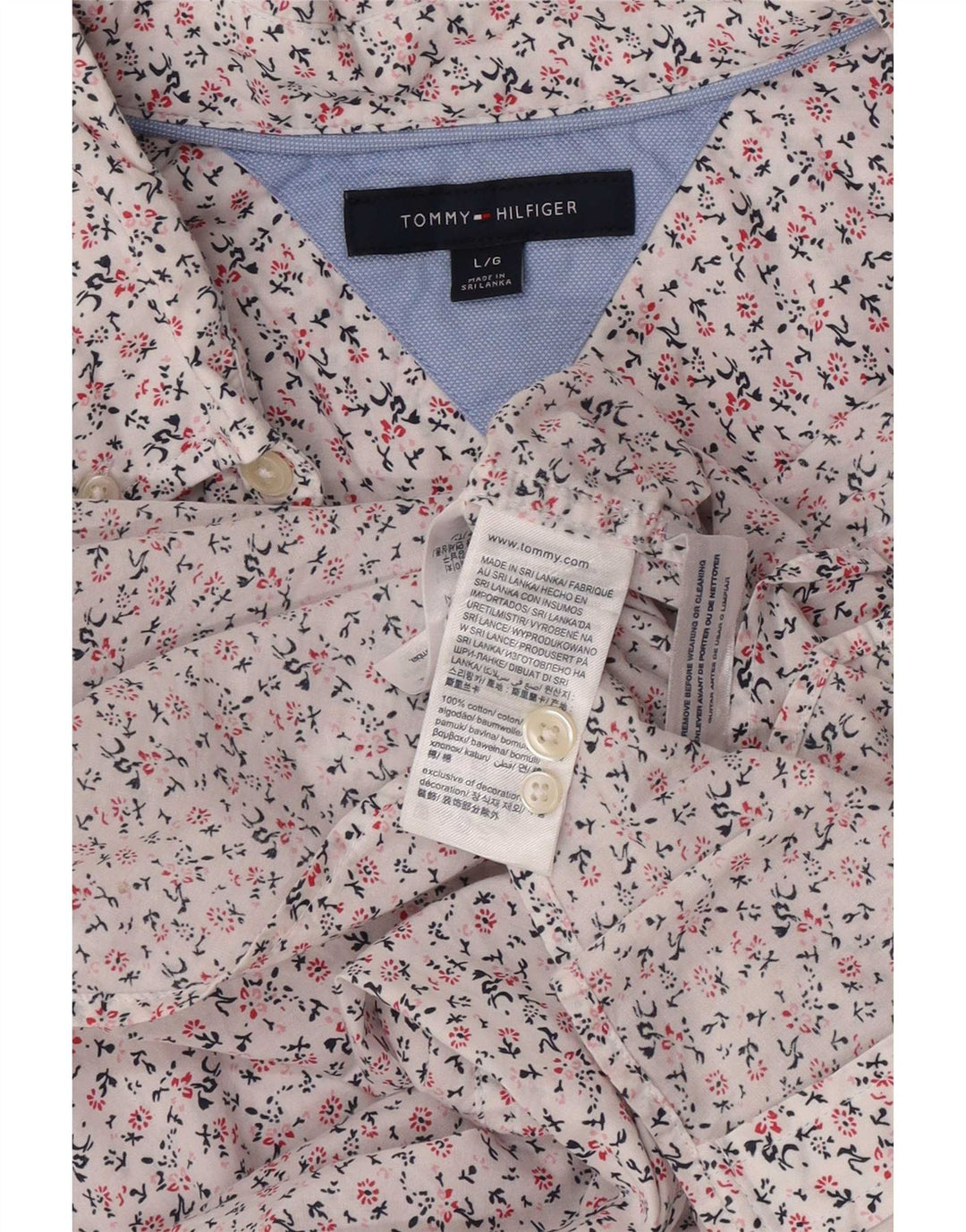 Koszula męska Tommy Hilfiger, duża, biała, bawełniana w kwiaty