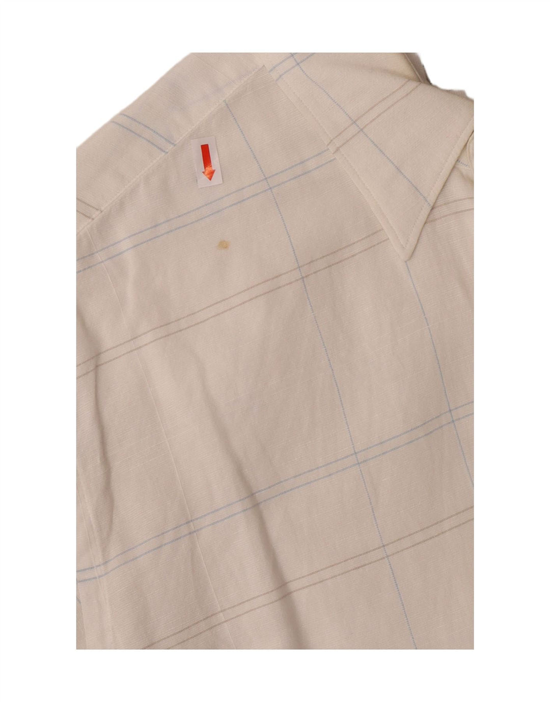 Męska koszula w kratkę Trussardi, bawełniana w kratę w kolorze złamanej bieli