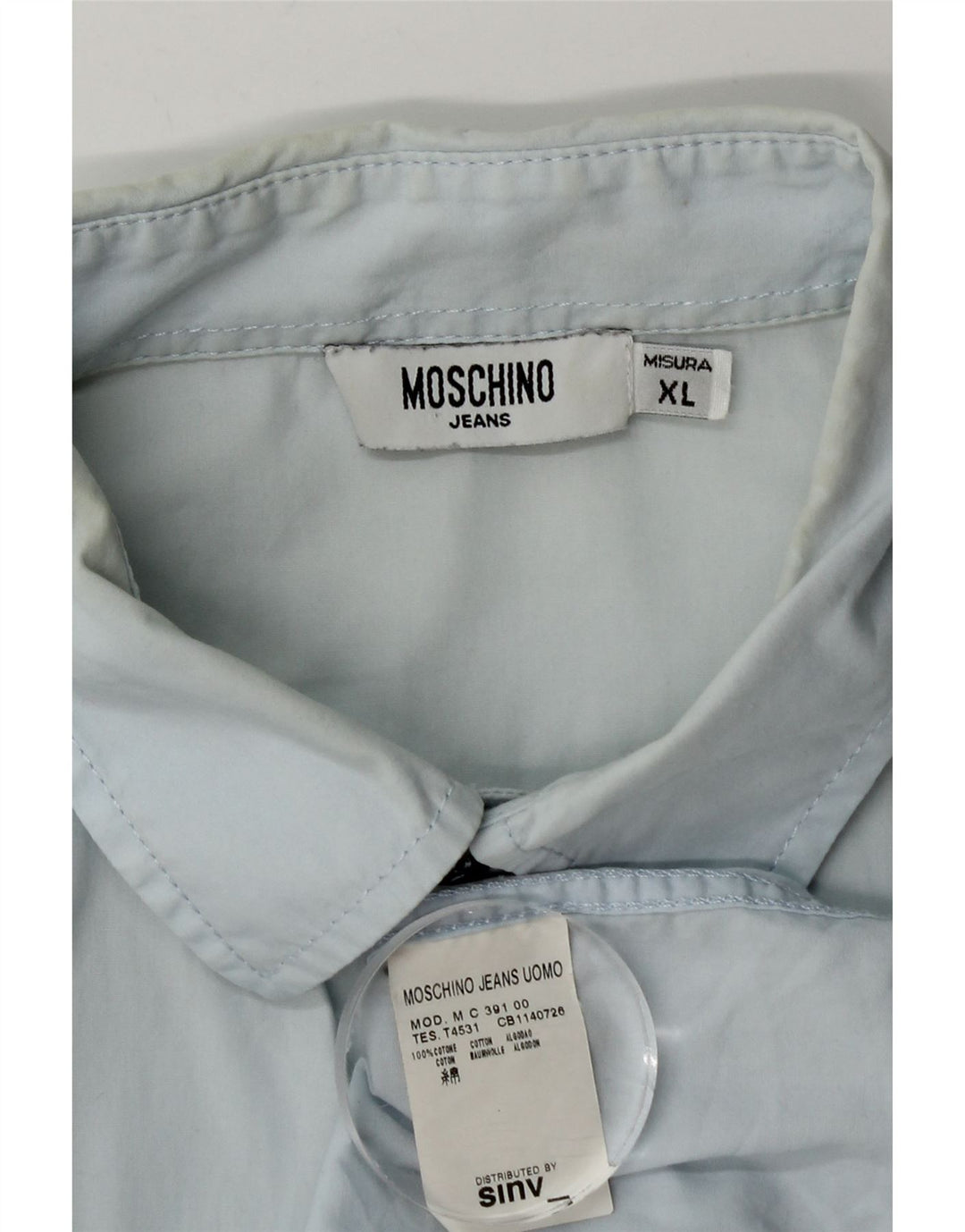 Koszula męska Moschino XL, niebieska, bawełniana