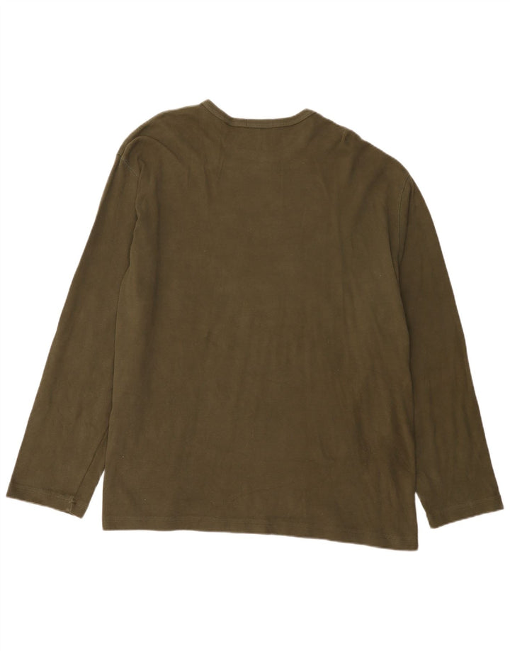 Marks & Spencer Męski top z długim rękawem, 2XL, bawełna khaki