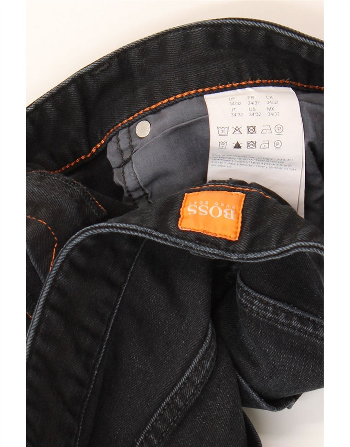 Męskie jeansy slim Hugo Boss W34 L32 Czarne bawełniane